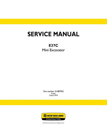 Service Manual - New Holland E37C Mini Excavator 51487933