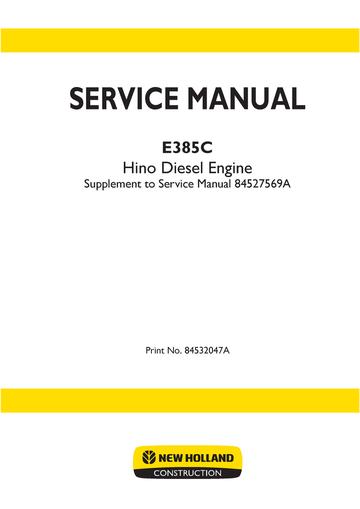 Service Manual - New Holland E385C EVO Crawler Excavator 84532047A