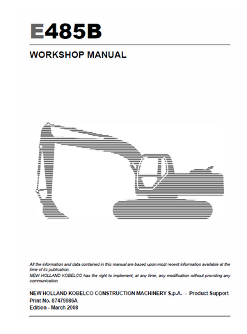 Service Manual - New Holland E485B Crawler Excavator 87475986A