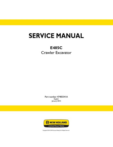 Service Manual - New Holland E485C Crawler Excavator 47483341A