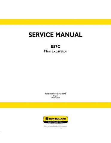 Service Manual - New Holland E57C Mini Excavator 51452079