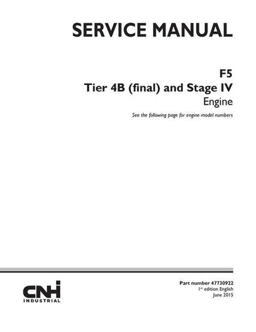 Service Manual - New Holland F5 Tier 4B (final) and Stage IV Engine 47730922