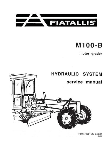 Service Manual - New Holland FIAT ALLIS M100B Motor Grader Hydraulic System 70651549