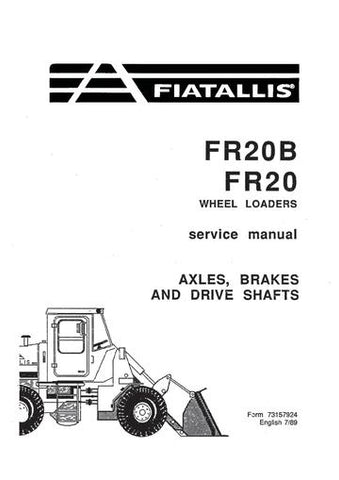 Service Manual - New Holland FR20B FR20 Wheel Loader Axles Brakes and Drive Shafts 73157924