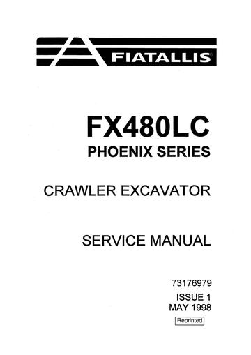 Service Manual - New Holland FX480LC Phoenix Series Crawler Excavator 73176979