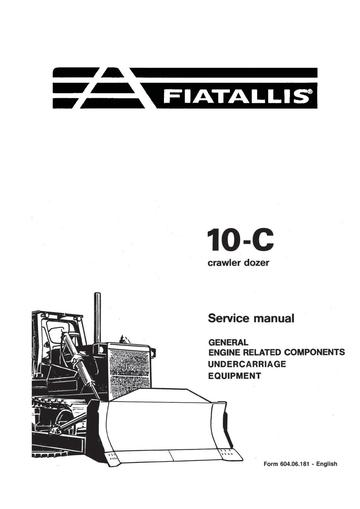 Service Manual - New Holland Fiat-Allis 10-C Crawler Dozer 60406181