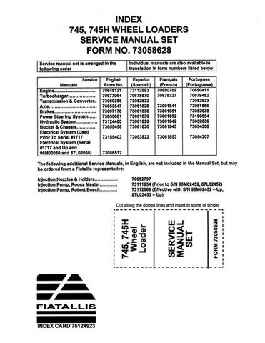 Service Manual - New Holland Fiat-Allis 745 745H Wheel Loader 73058628