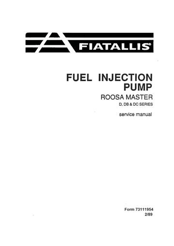 Service Manual - New Holland Fuel Injection Pump 73111954