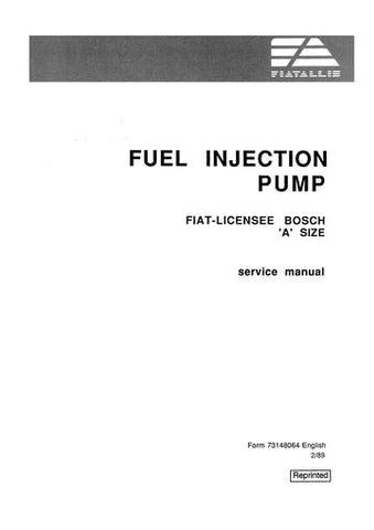 Service Manual - New Holland Fuel Injection Pump Fiat-Licensee Bosch 73148064