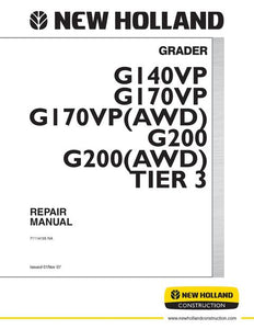 Service Manual - New Holland G140VP G170VP G170VP(AWD) G200 G200(AWD) TIER 3 GRADER 71114195NAR0