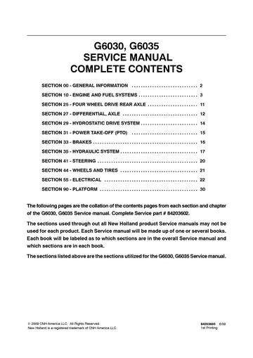 Service Manual - New Holland G6030 G6035 Tractor 84203602