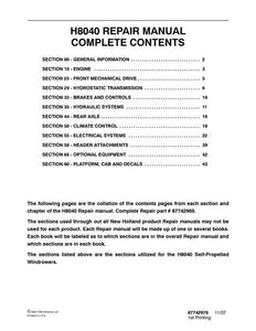Service Manual - New Holland H8040 Self-Propelled Windrower 87742969