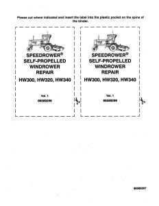 Service Manual - New Holland HW300, HW320, HW340 Superpower Self-Propelled Windrower 86589299