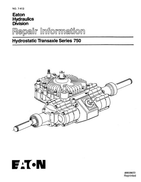 Service Manual - New Holland Hydrostatic Transaxle Series 750 40010033