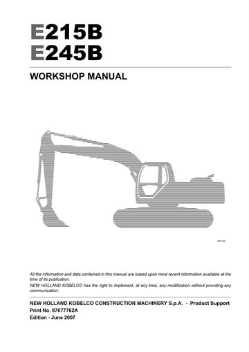 Service Manual - New Holland Kobelco E215B, E245B Crawler Excavator 87677762A