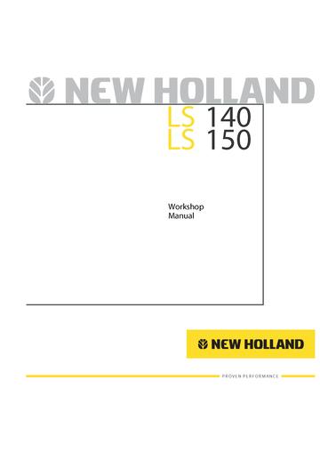 Service Manual - New Holland LS 140, LS 150 Skid Steer Loader 6045607101