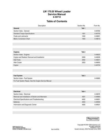 Service Manual - New Holland LW170.B Wheel Loader 6-49712NAR0