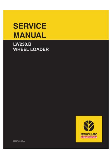 Service Manual - New Holland LW230.B Wheel Loader 6036706100NA