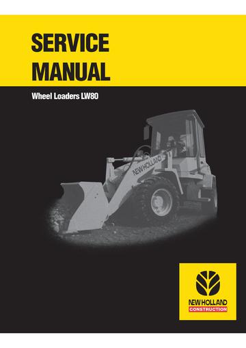 Service Manual - New Holland LW80 Wheel Loader 73179332R0