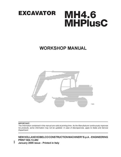 Service Manual - New Holland MH4.6 Mobile Excavator 60413482