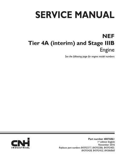 Service Manual - New Holland NEF Tier 4A (interim) and Stage IIIB Engine 48076861