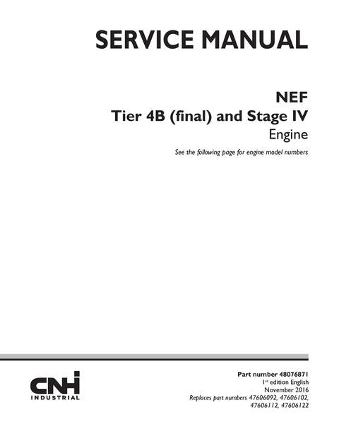 Service Manual - New Holland NEF Tier 4B (final) and Stage IV Engine 48076871