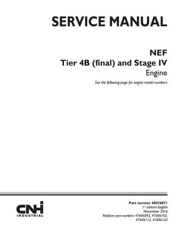 Service Manual - New Holland NEF Tier 4B (final) and Stage IV Engine 48076871