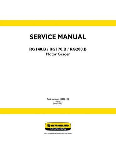 Service Manual - New Holland RG140.B VHP RG170.B VHP RG200.B VHP Motor Graders 48050423