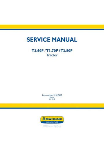 Service Manual - New Holland T3.60F T3.70F T3.80F Tractor 51517507