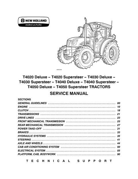 Service Manual - New Holland T4020 T4030 T4040 T4050 Standard Tractor 87666787B