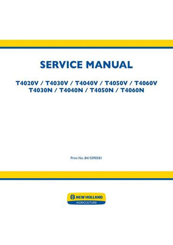Service Manual - New Holland T4030N T4040N T4050N T4060N T4020V T4030V T4040V T4050V T4060V Tractor 84150905B1
