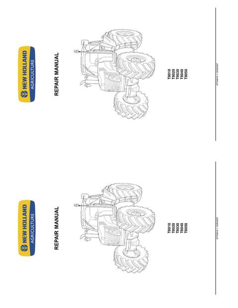 Service Manual - New Holland T8010 T8020 T8030 T8040 T8050 Tractor 87754618