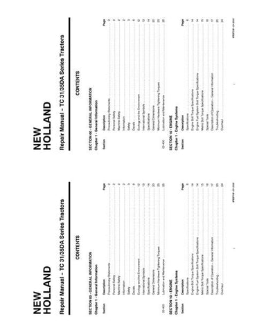 Service Manual - New Holland TC31DA TC34DA TC35DA Tractor 87537118