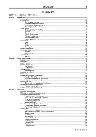 Service Manual - New Holland TC5070 Combine 84465927