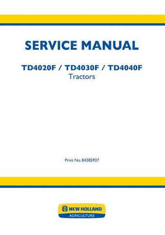 Service Manual - New Holland TD65F TD75F TD85F Tractor 84285941