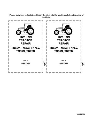 Service Manual - New Holland TN55V TN65V TN75V TN65N TN75N Tractor 86627058