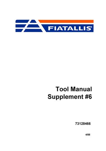 Service Manual - New Holland Tool Supplement #6 73128466