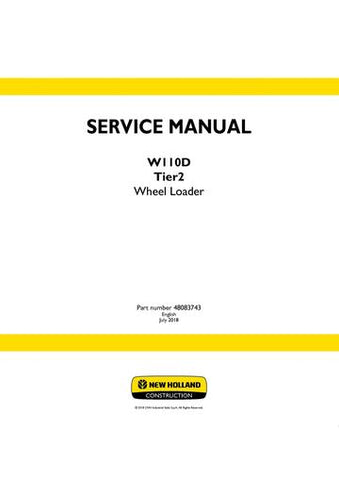 Service Manual - New Holland W110D Tier2 Wheel Loader 48083743