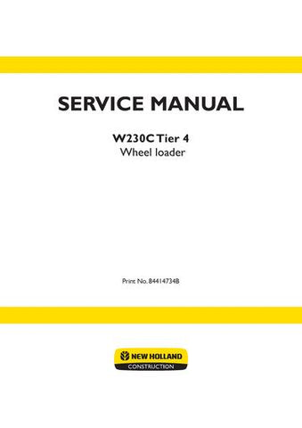 Service Manual - New Holland W190C Tier 4, W230C Tier 4 Wheel Loader 84414734B