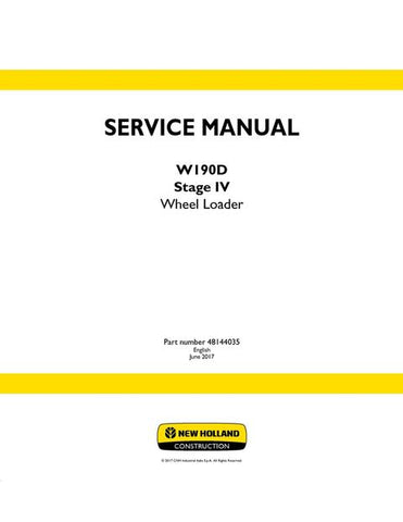 Service Manual - New Holland W190D Stage IV Wheel Loader 48144035