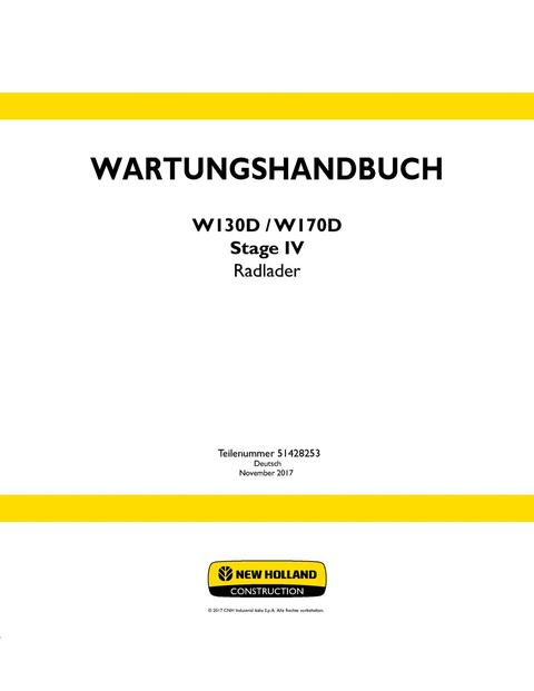 Service Manual - New Holland Wheel Loader Radlader W130D W170D Stage IV 51428253