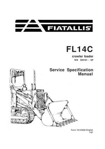 Service Specification Manual - New Holland FL14C Crawler Loader 73143550