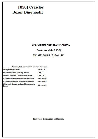 PDF TM10113 John Deere 1050J Crawler Dozer Diagnostic and Test Service Manual