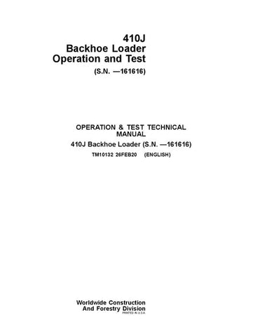 Pdf TM10132 John Deere 410J Backhoe Loader Diagnostic and Test Service Manual