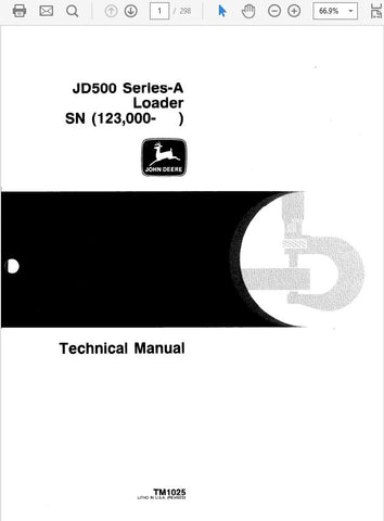 TM1025 - John Deere 500A Backhoe Loader Repair Service Manual