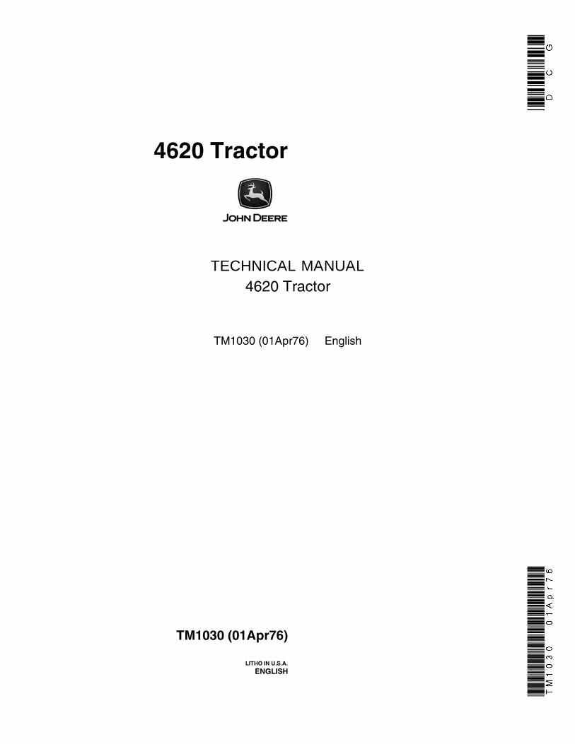 Pdf TM1030 John Deere 4620 Tractor Repair Service Manual