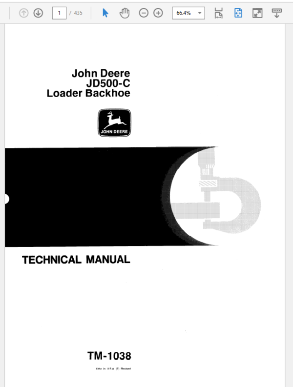 Pdf TM1038 John Deere 500C Backhoe Loader Repair Service Manual