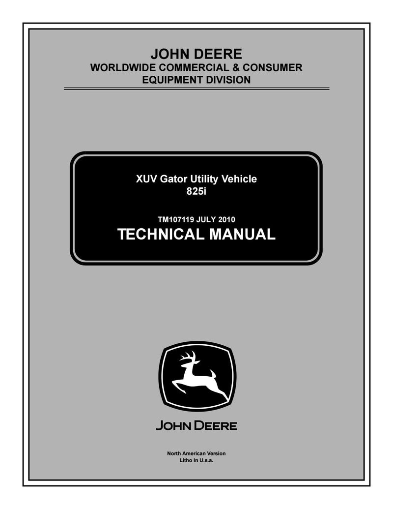 TM107119 - John Deere XUV 825i Gator Utility Vehicle Repair Service Manual