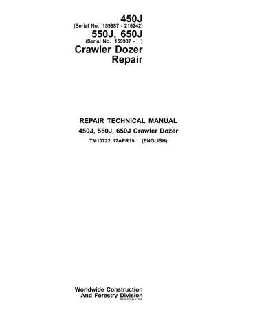 Pdf TM10722 John Deere 450J, 550J, 650J Crawler Dozer Repair Service Manual