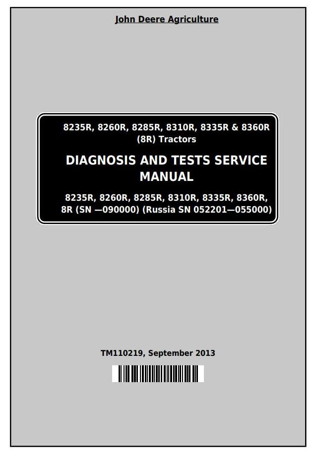 PDF TM110219 John Deere 8235R, 8260R, 8285R, 8310R, 8335R, 8360R Tractor Diagnosis and Test Service Manual